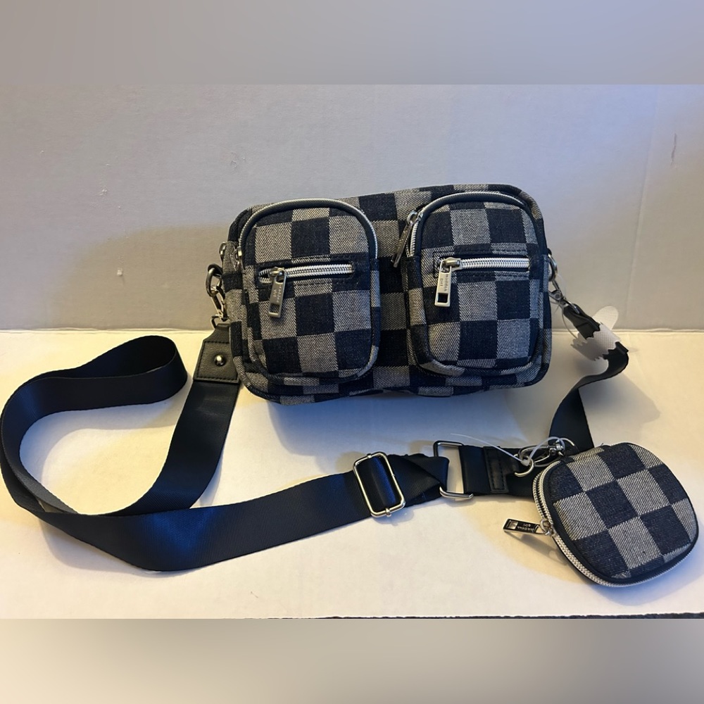 Madden Girl Denim Checkered Bag